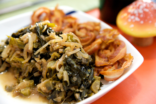 Braised Greens and Pancetta